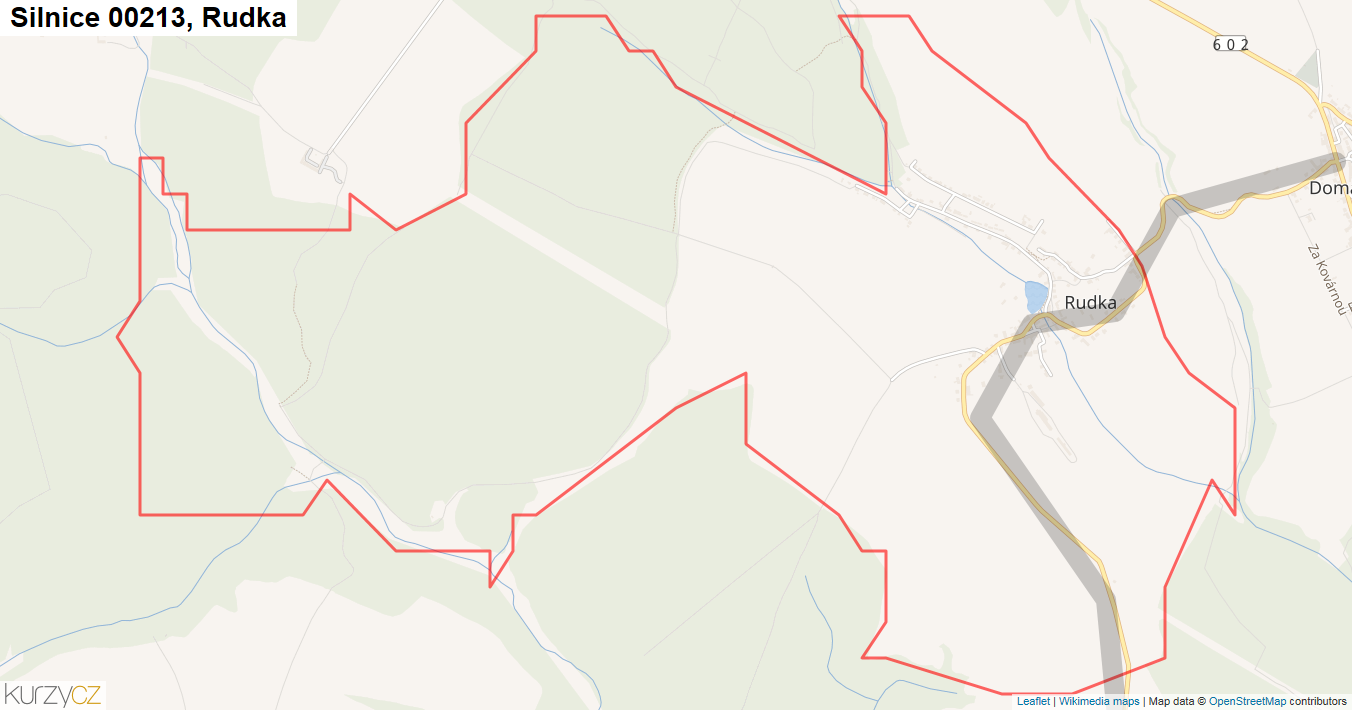 Rudka, Silnice 00213 - Mapa