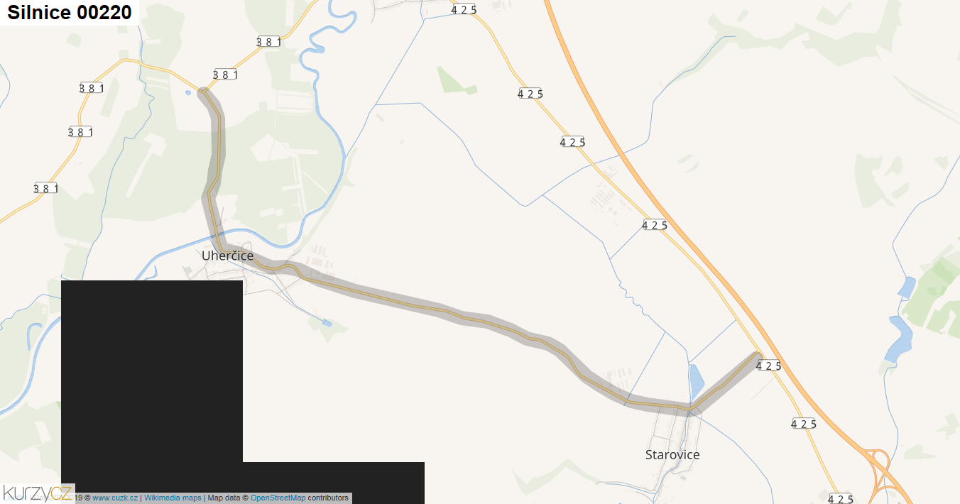 Silnice 00220 - mapa Silnice 00220
