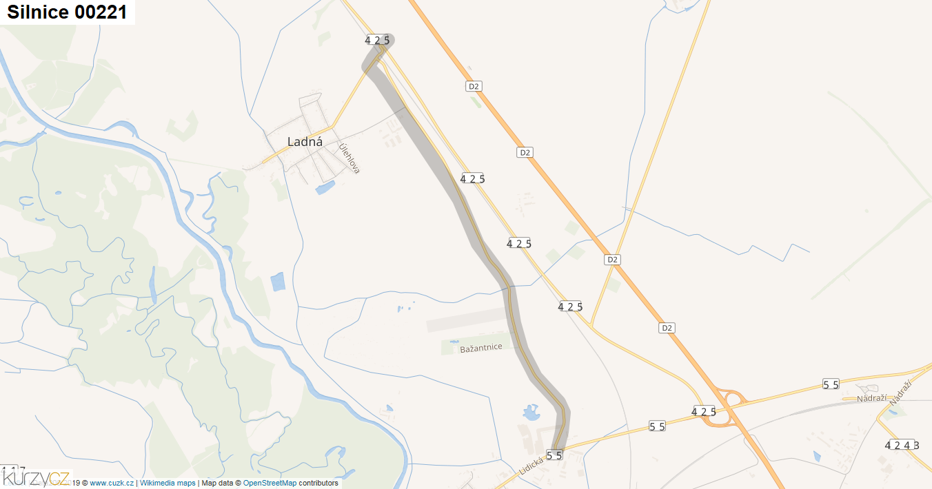 Silnice 00221 - mapa Silnice 00221