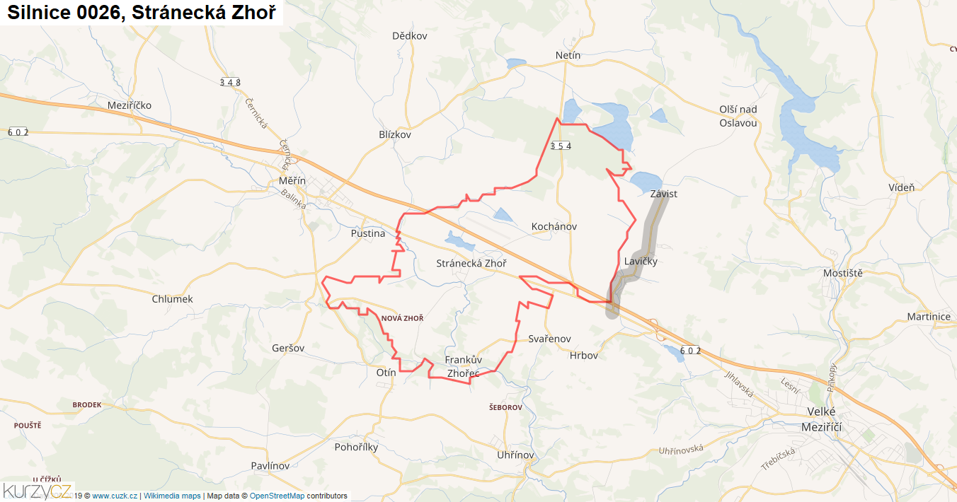 Stránecká Zhoř, Silnice 0026 - Mapa