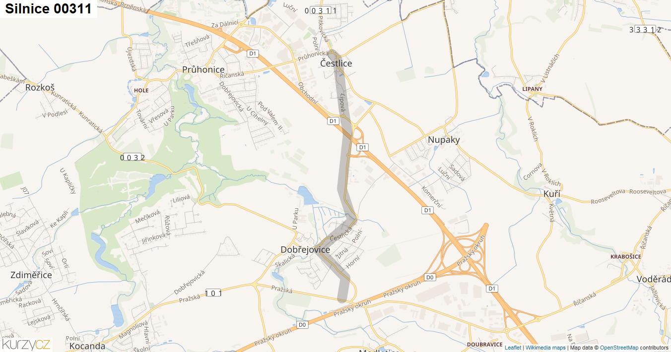 Silnice 00311 - mapa Silnice 00311