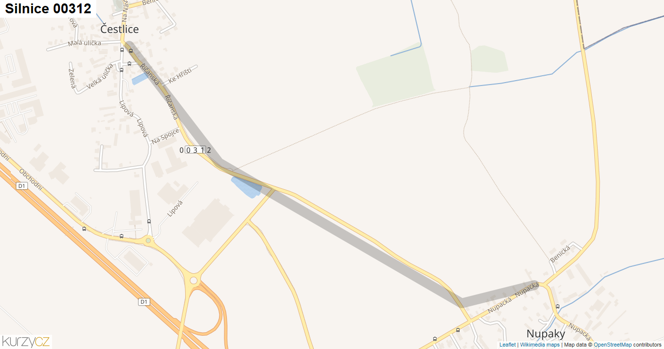 Silnice 00312 - mapa Silnice 00312