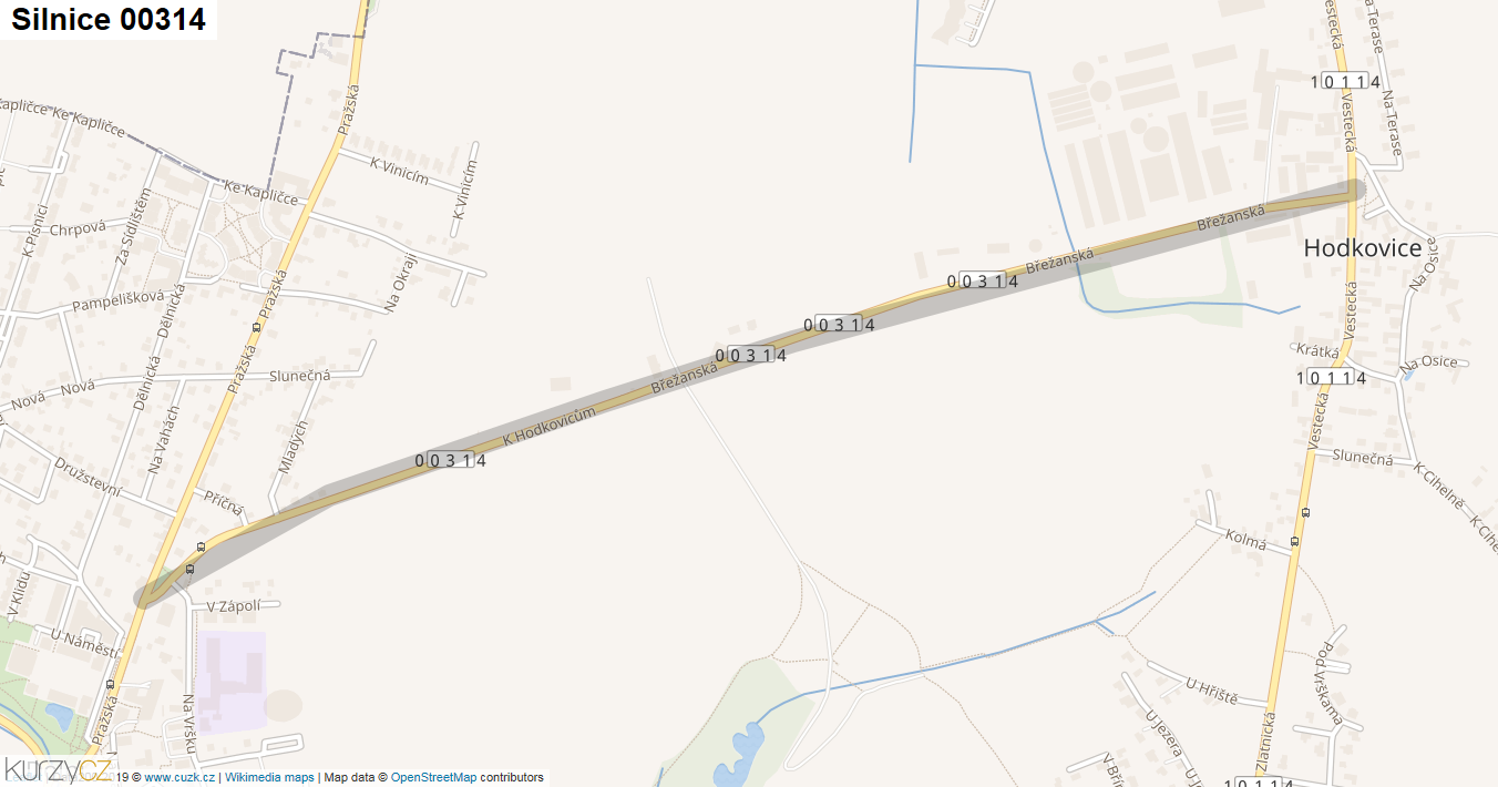 Silnice 00314 - mapa Silnice 00314