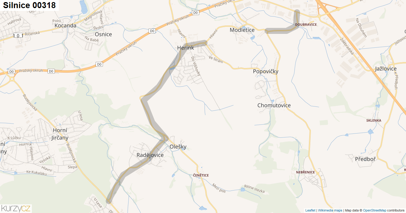 Silnice 00318 - mapa Silnice 00318