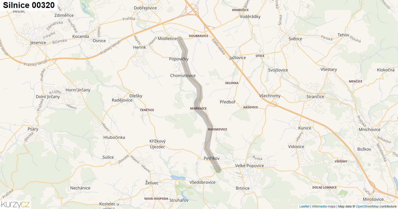 Silnice 00320 - mapa Silnice 00320