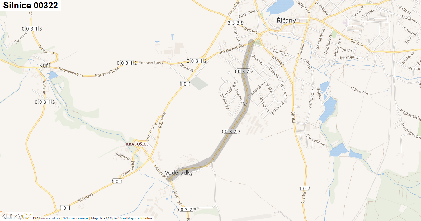 Silnice 00322 - mapa Silnice 00322