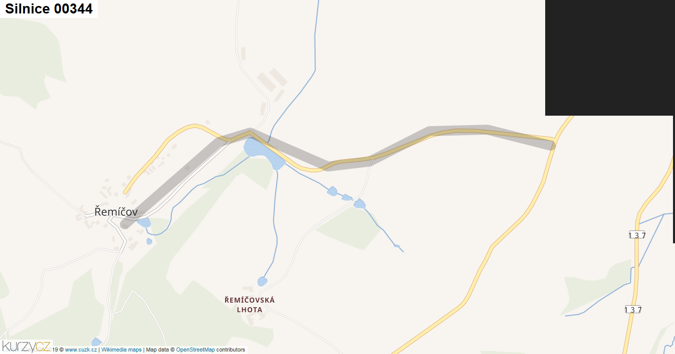 Silnice 00344 - mapa Silnice 00344