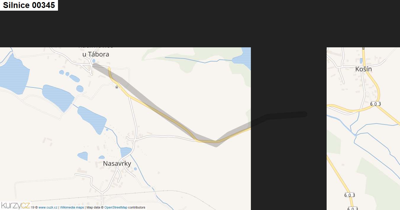 Silnice 00345 - mapa Silnice 00345