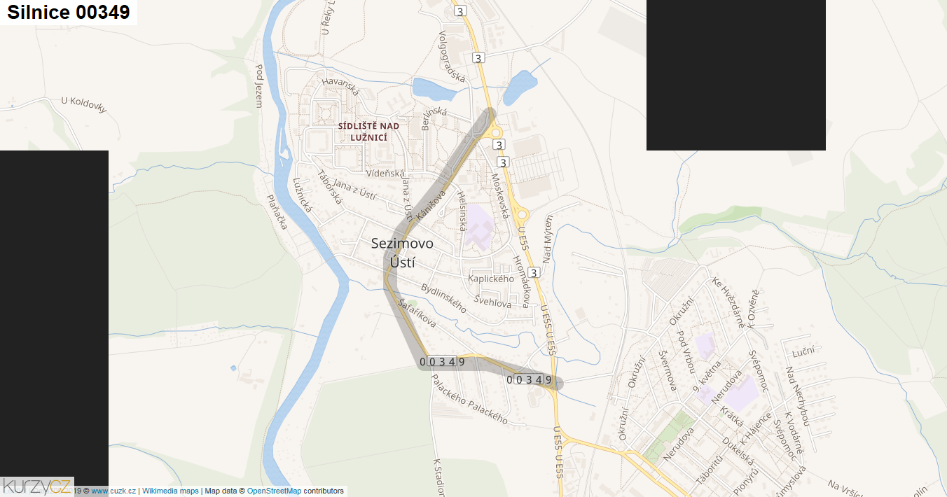 Silnice 00349 - mapa Silnice 00349