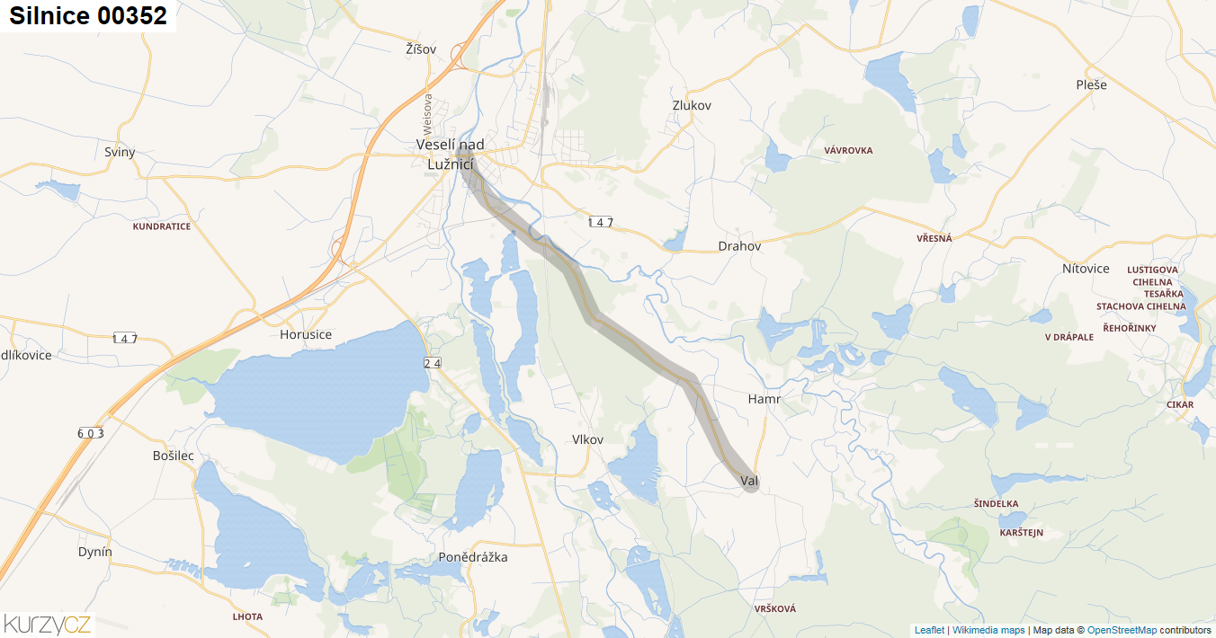 Silnice 00352 - mapa Silnice 00352