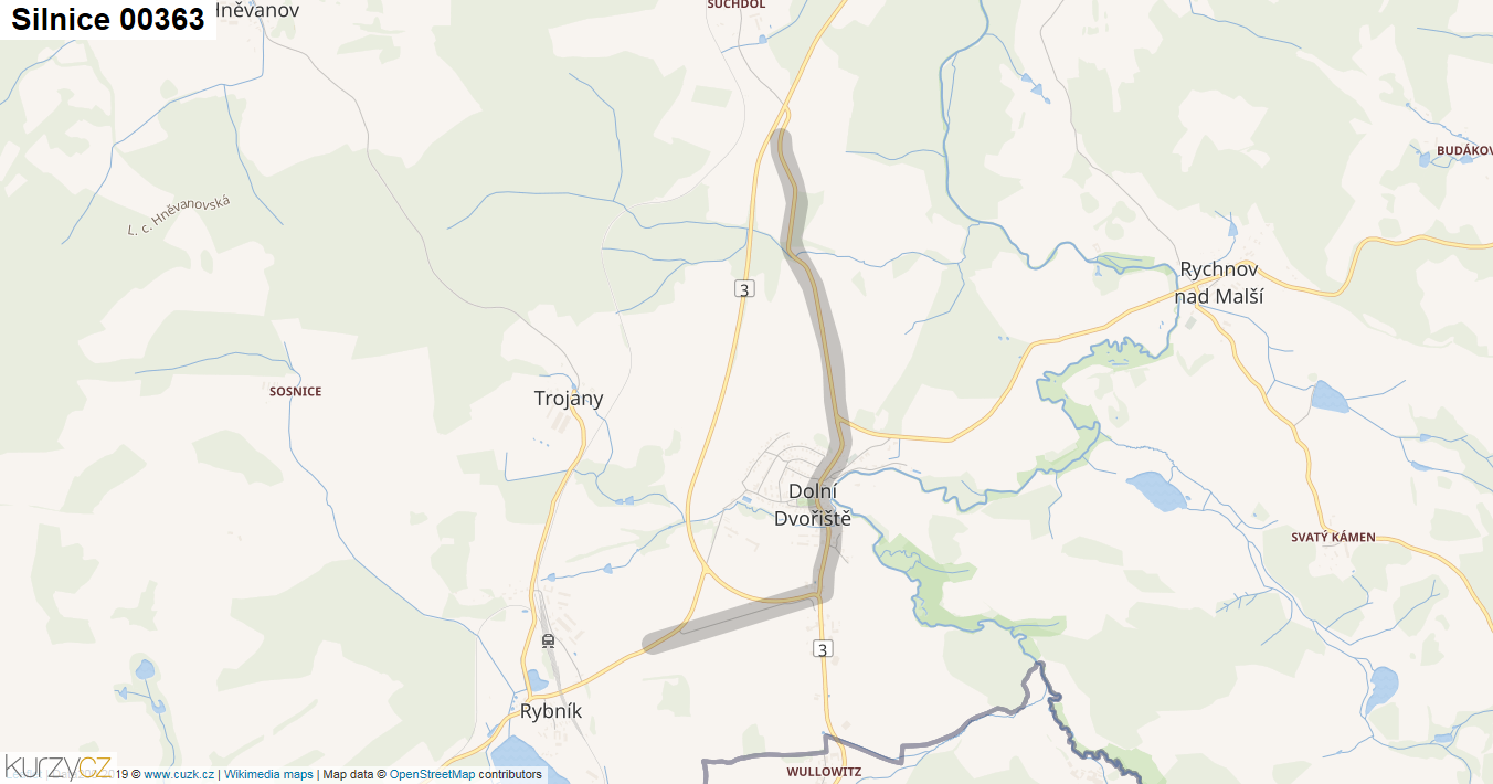 Silnice 00363 - mapa Silnice 00363