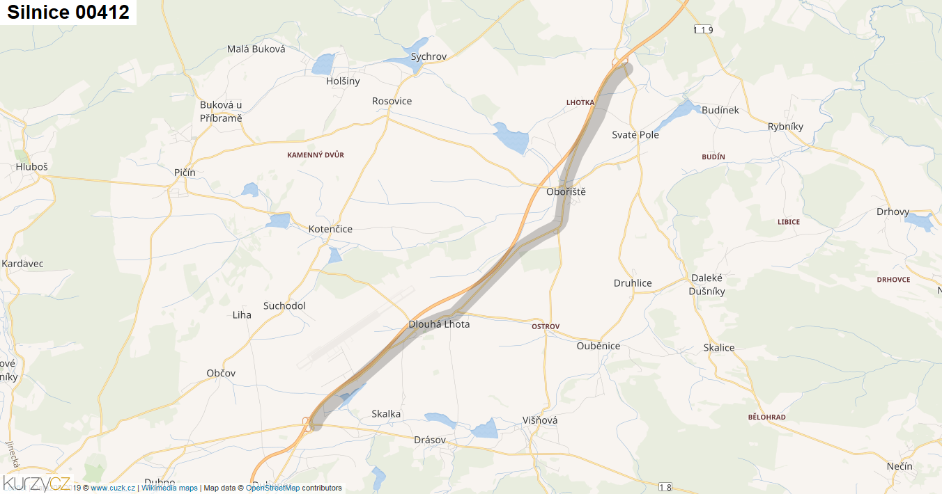 Silnice 00412 - mapa Silnice 00412