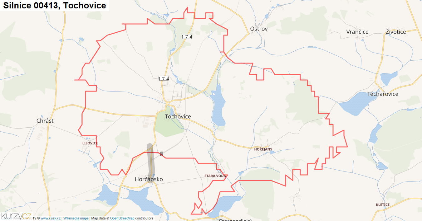 Tochovice, Silnice 00413 - Mapa