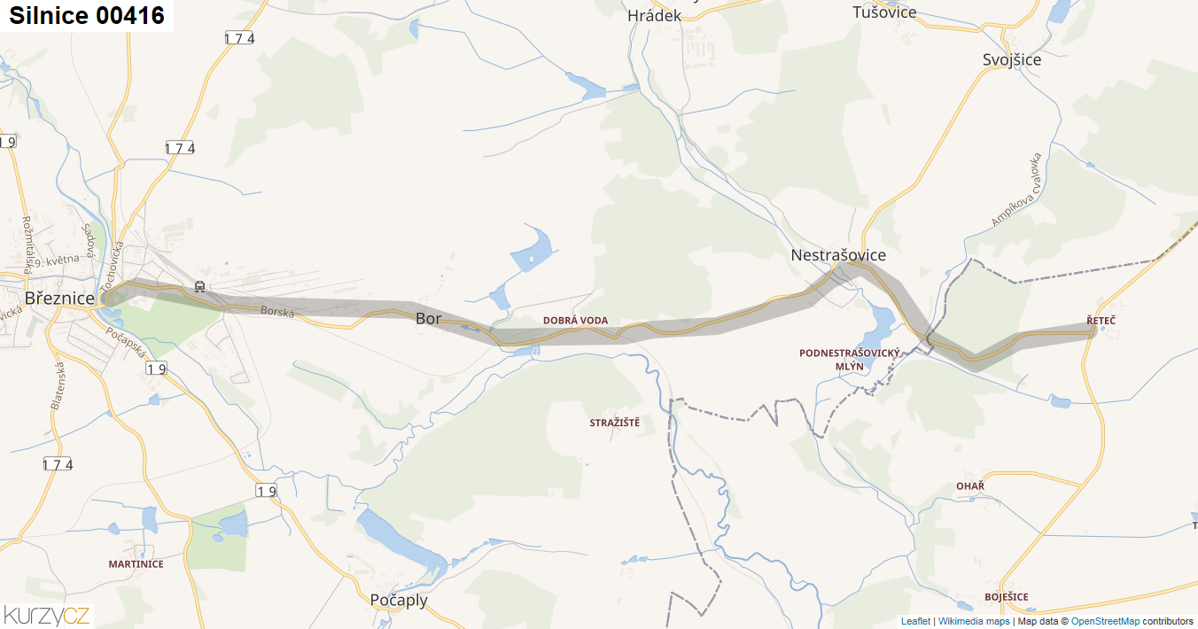 Silnice 00416 - mapa Silnice 00416