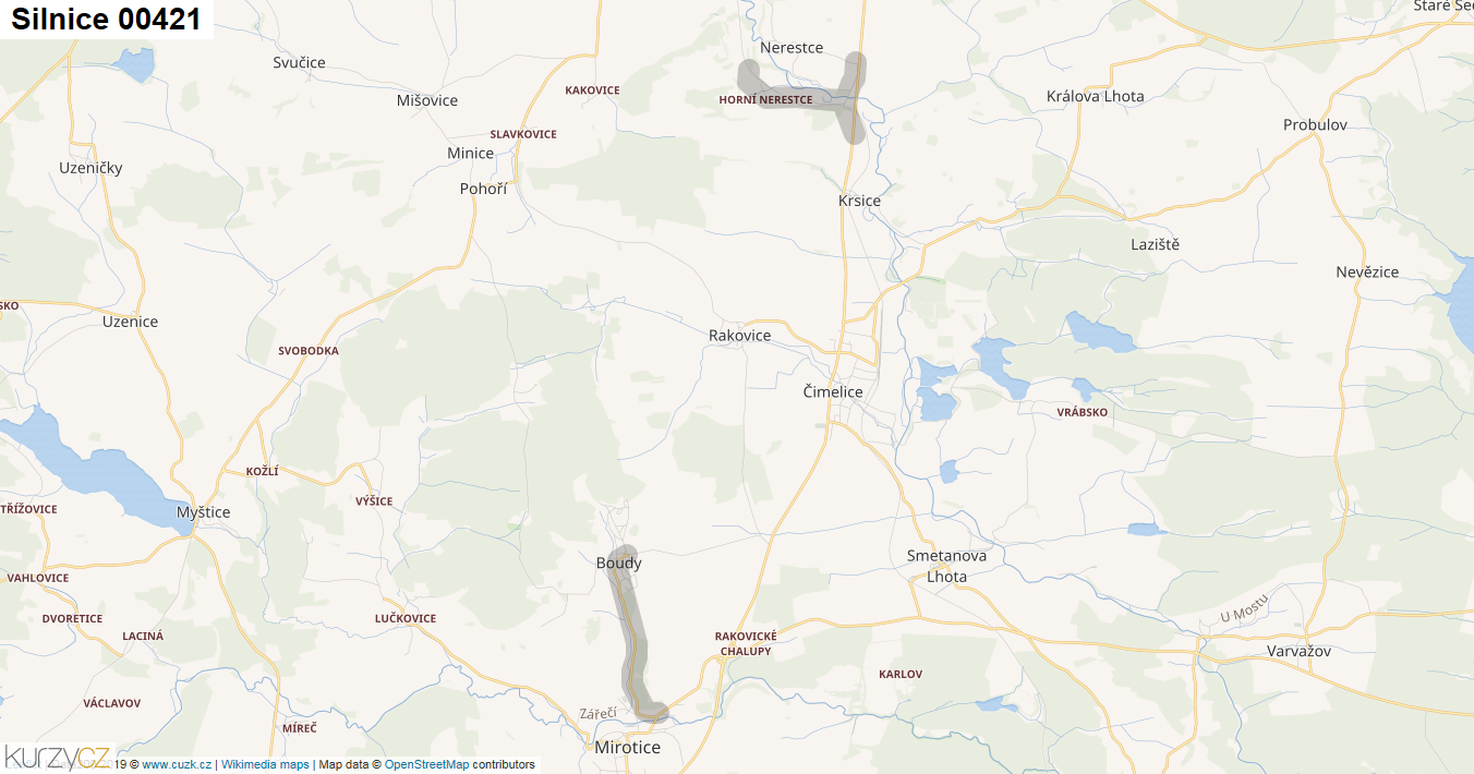 Silnice 00421 - mapa Silnice 00421