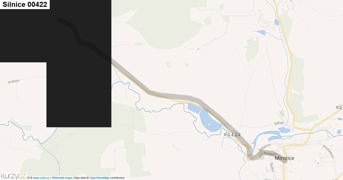 Silnice 00422 - mapa Silnice 00422