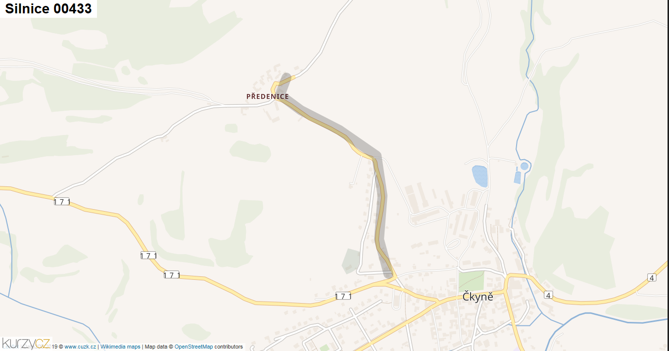 Silnice 00433 - mapa Silnice 00433