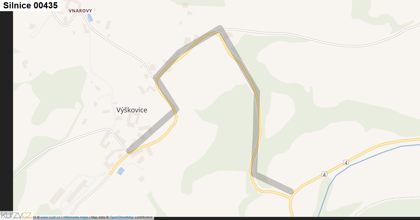 Silnice 00435 - mapa Silnice 00435