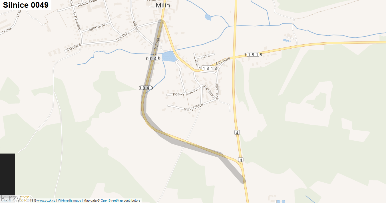 Silnice 0049 - mapa Silnice 0049