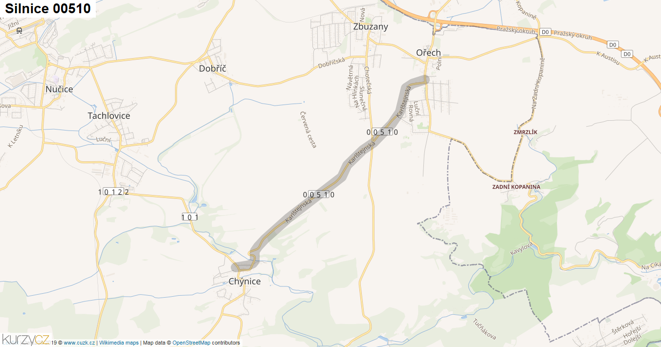 Silnice 00510 - mapa Silnice 00510