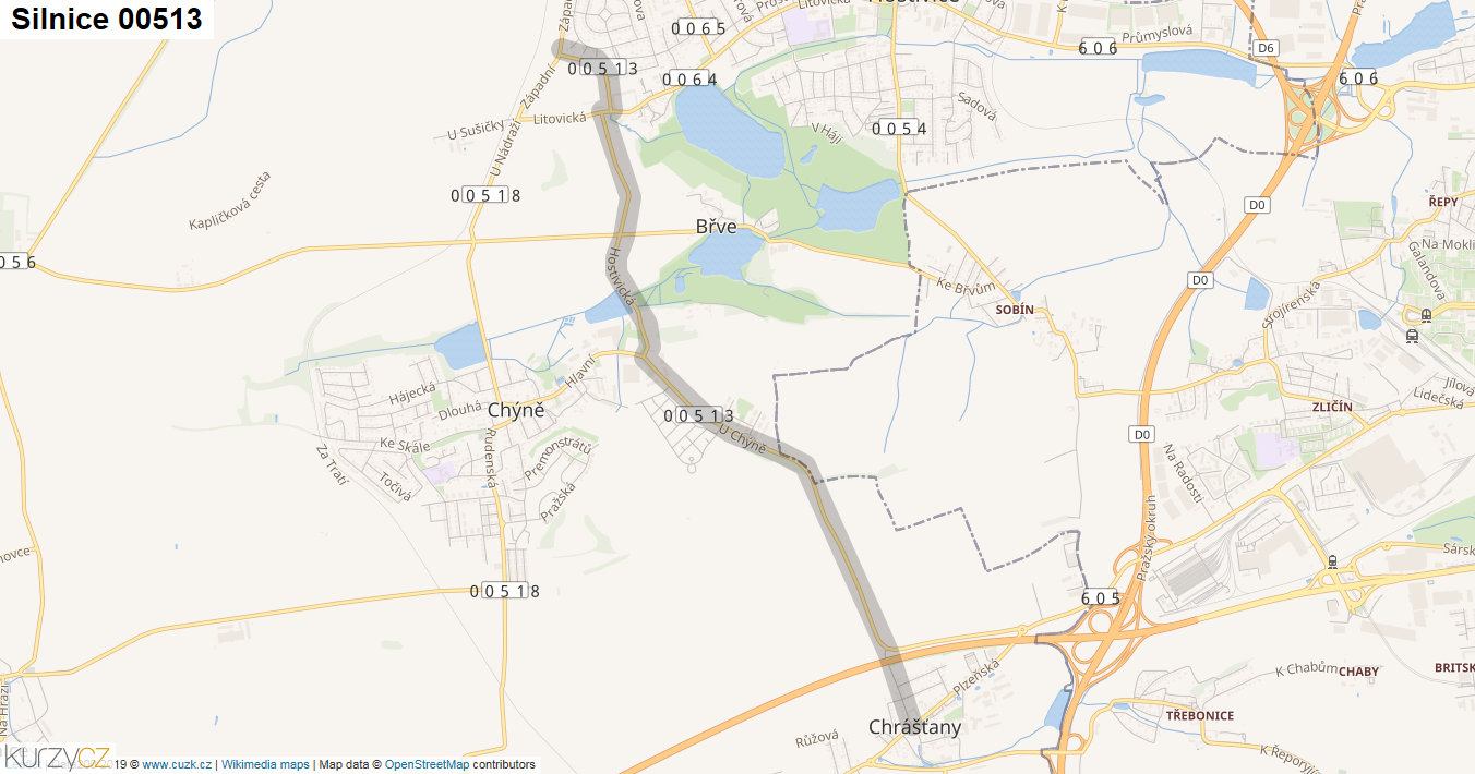 Silnice 00513 - mapa Silnice 00513