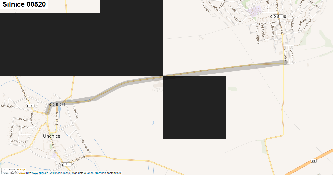 Silnice 00520 - mapa Silnice 00520