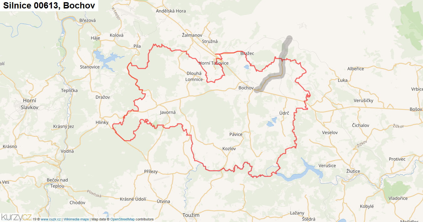 Bochov, Silnice 00613 - Mapa