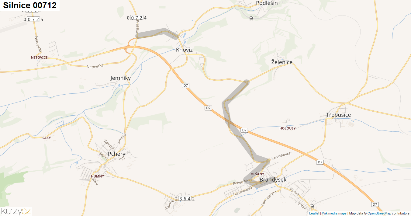 Silnice 00712 - mapa Silnice 00712