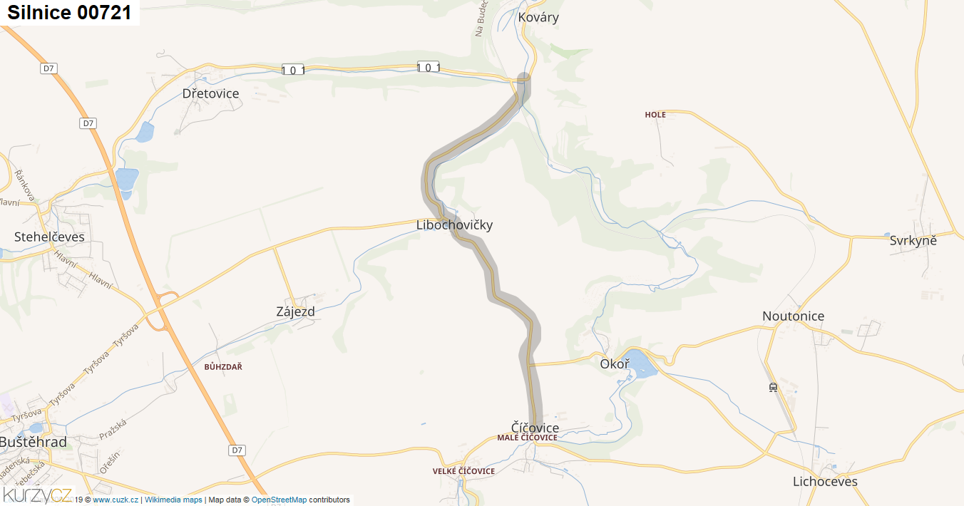 Silnice 00721 - mapa Silnice 00721