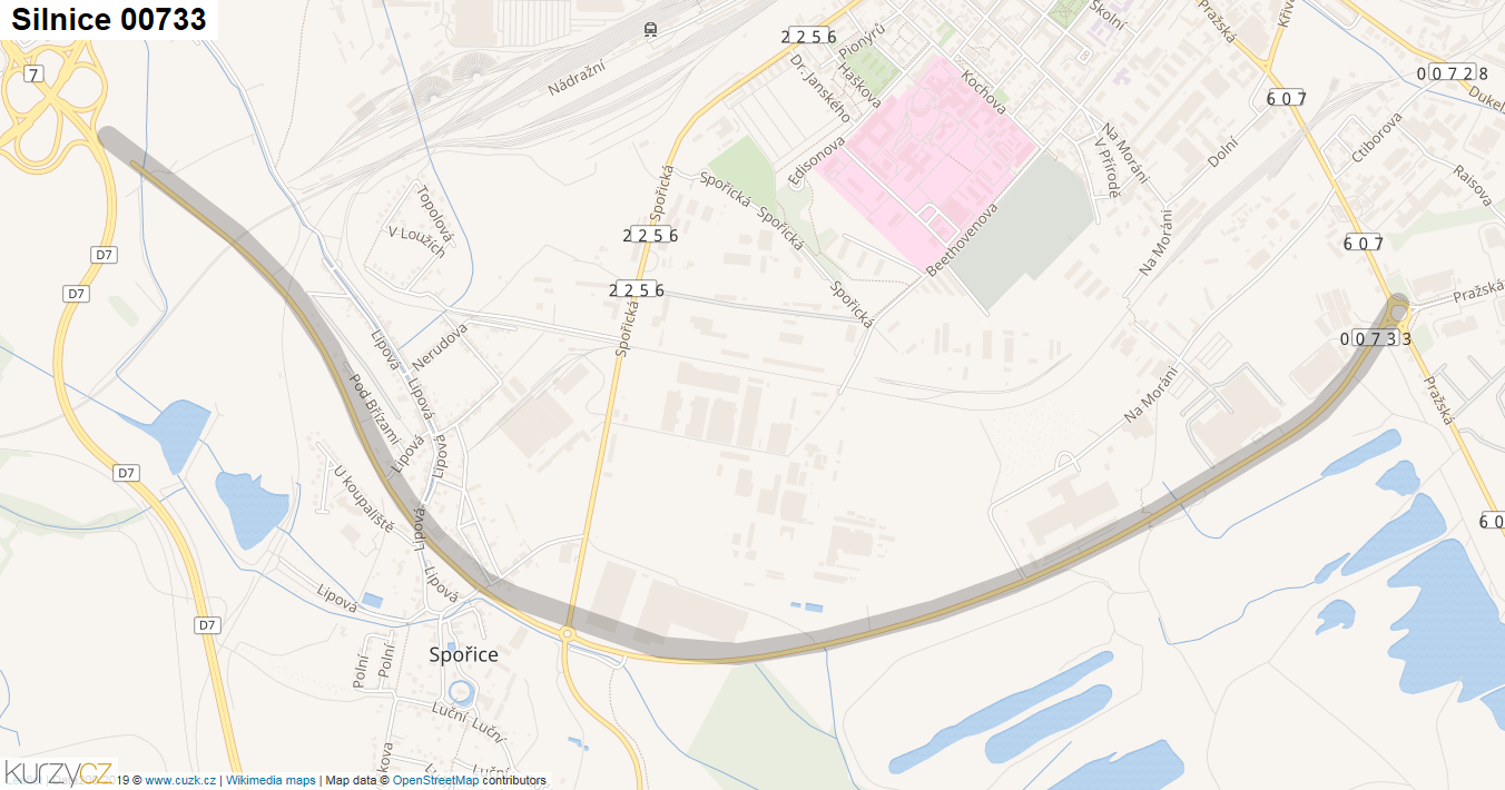 Silnice 00733 - mapa Silnice 00733