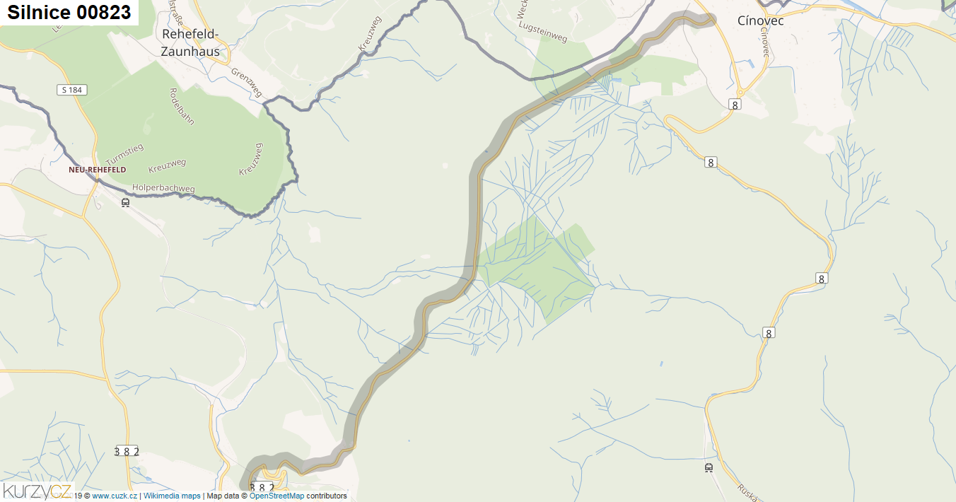 Silnice 00823 - mapa Silnice 00823