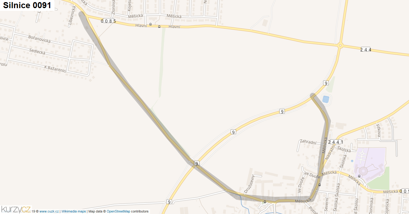 Silnice 0091 - mapa Silnice 0091
