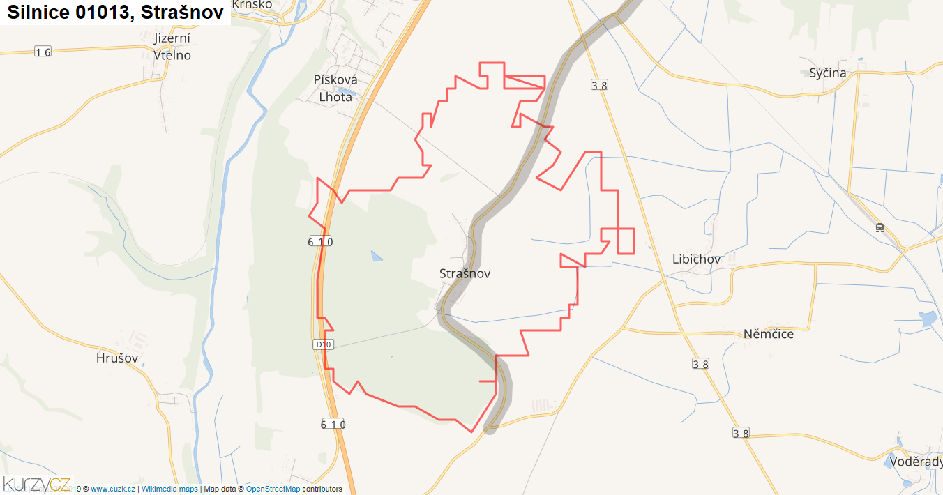 Strašnov, Silnice 01013 - Mapa