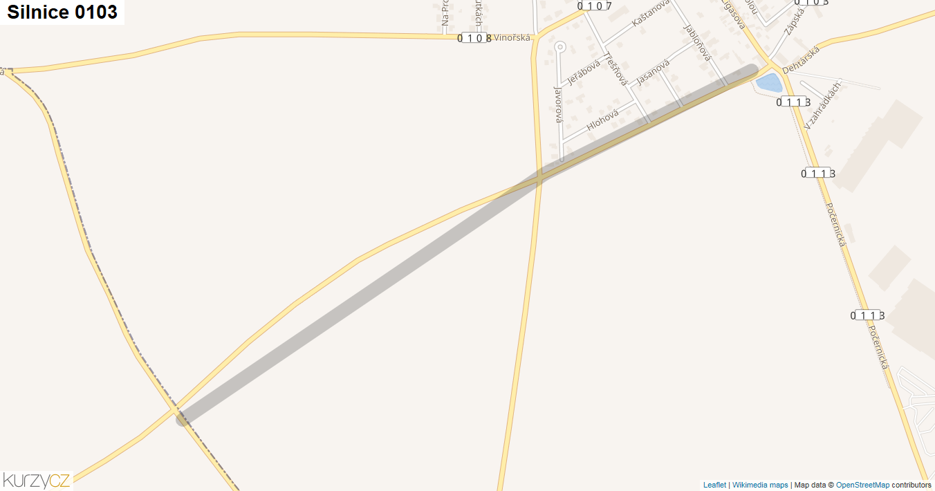 Silnice 0103 - mapa Silnice 0103