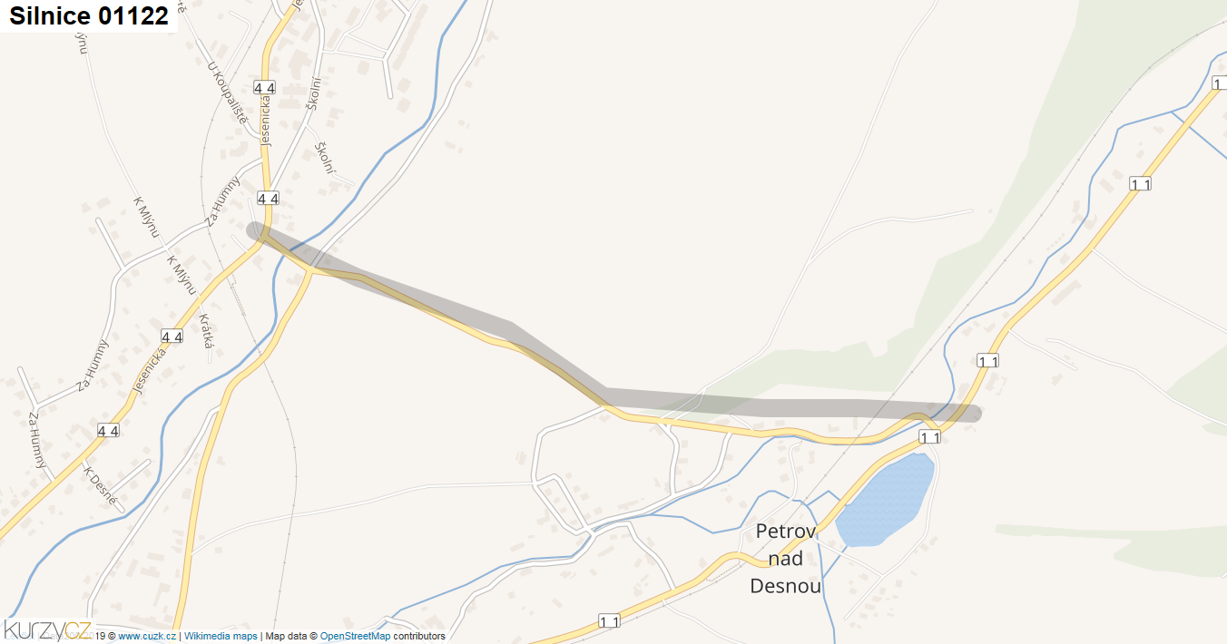 Silnice 01122 - mapa Silnice 01122