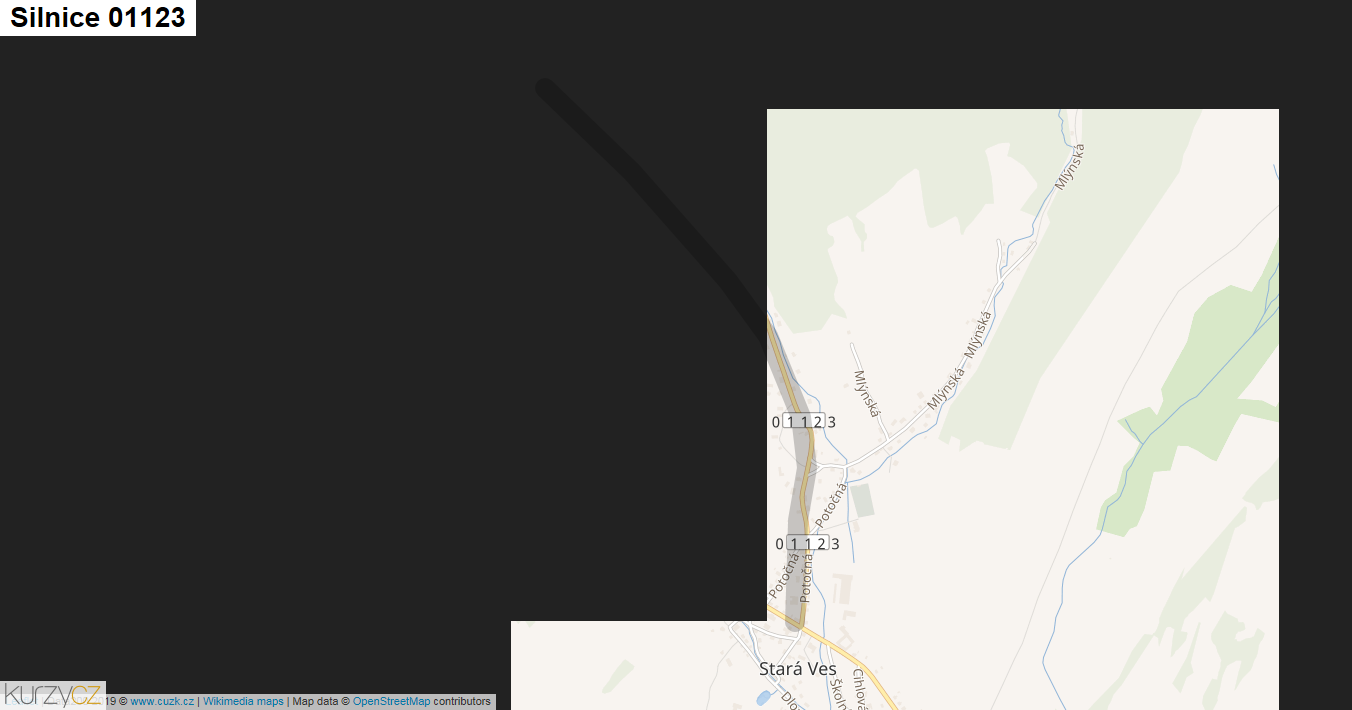 Silnice 01123 - mapa Silnice 01123