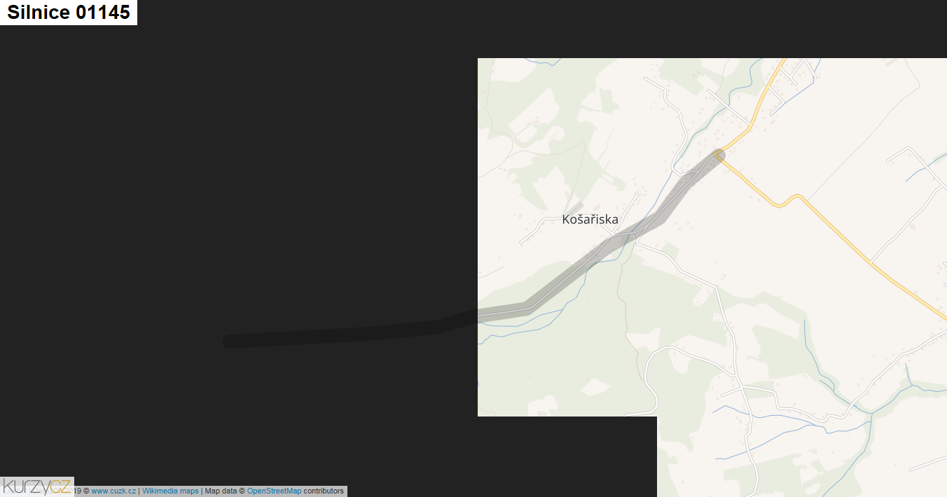 Silnice 01145 - mapa Silnice 01145