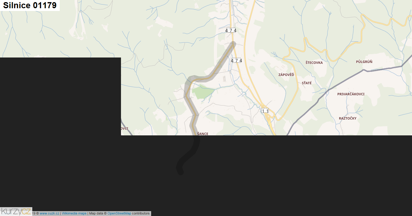 Silnice 01179 - mapa Silnice 01179