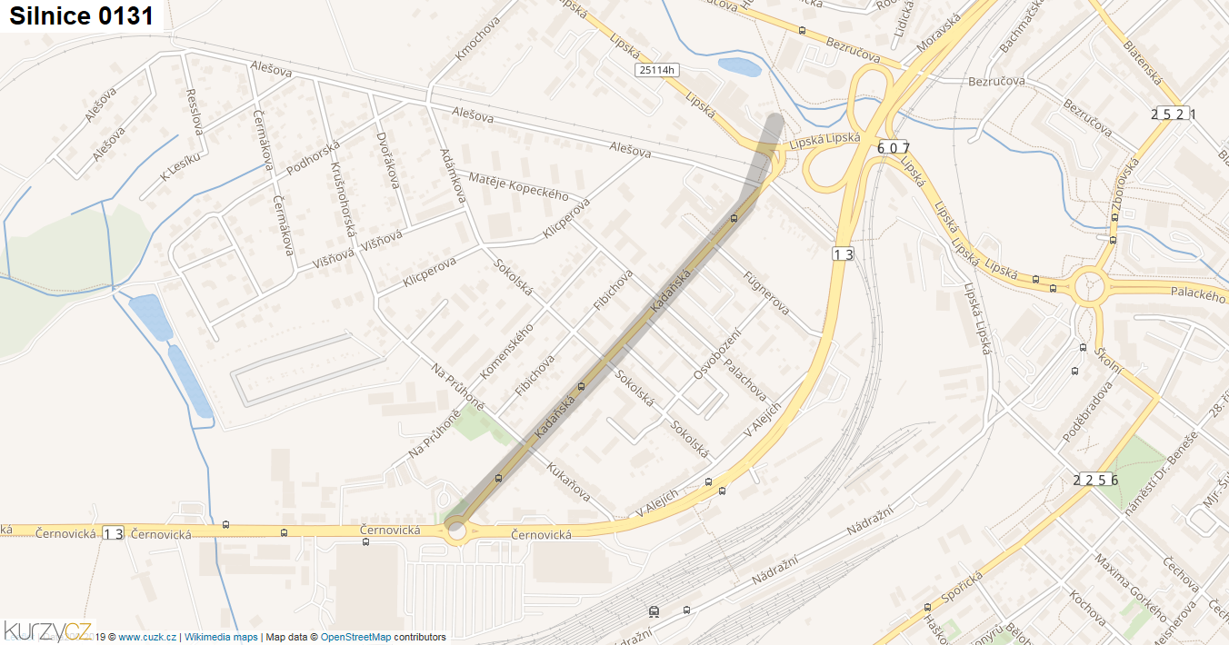 Silnice 0131 - mapa Silnice 0131