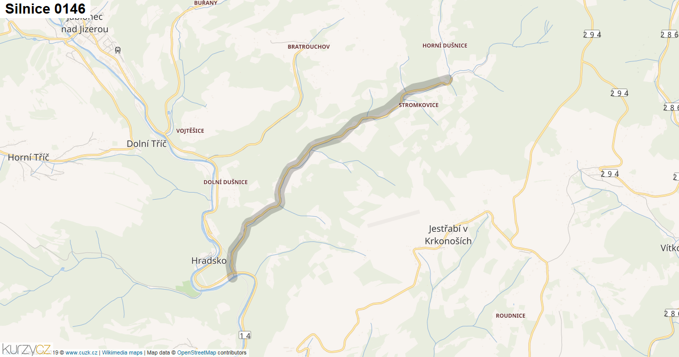 Silnice 0146 - mapa Silnice 0146