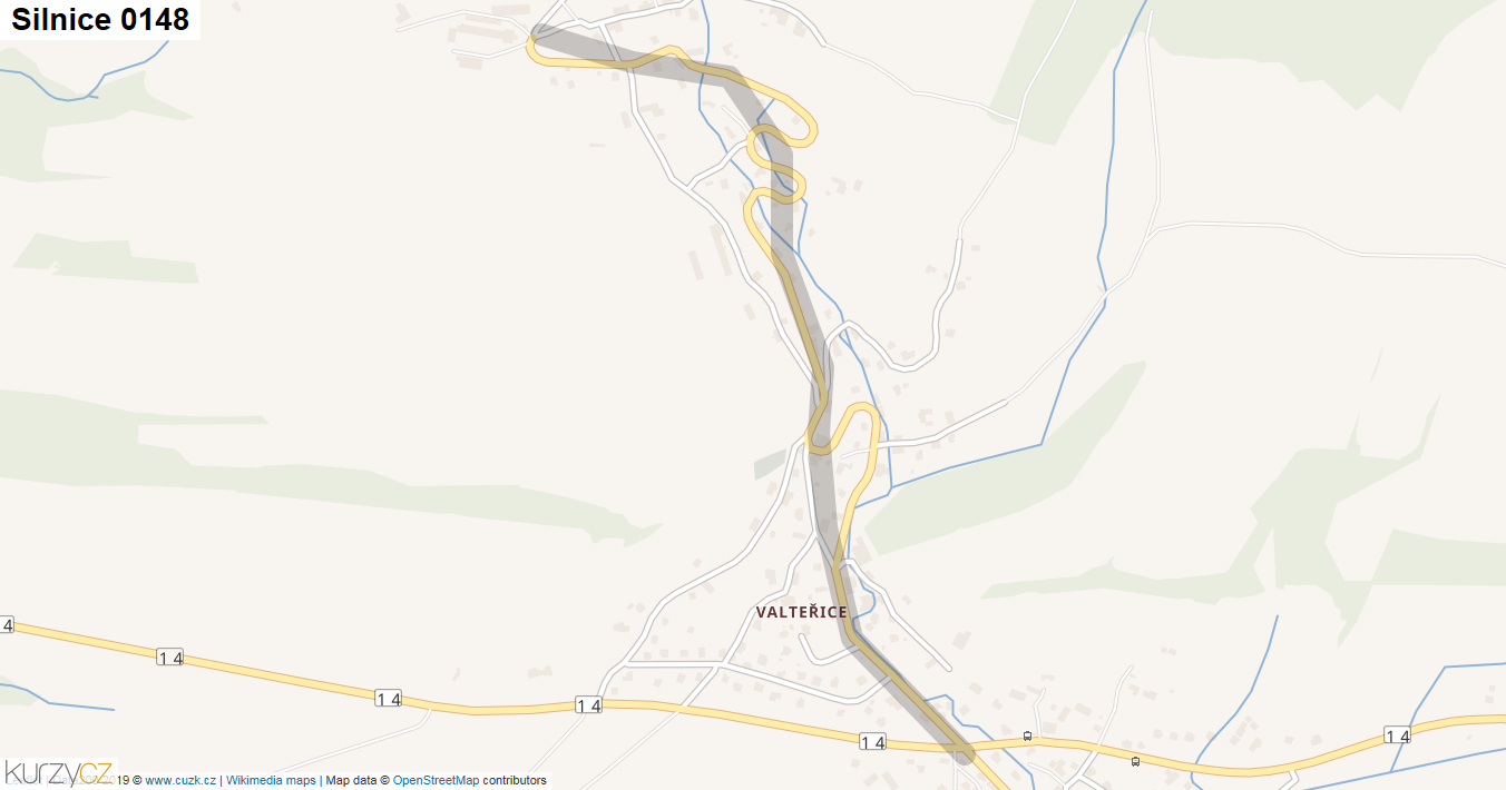 Silnice 0148 - mapa Silnice 0148