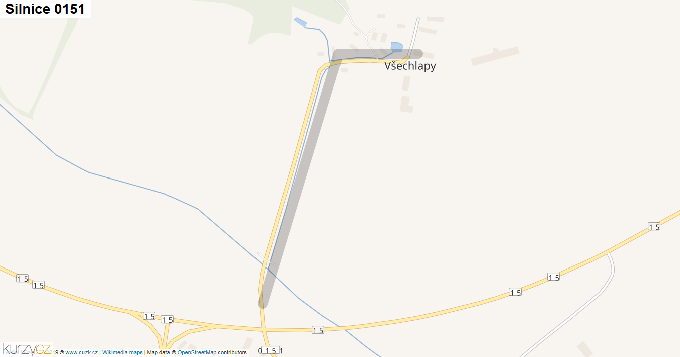 Silnice 0151 - mapa Silnice 0151