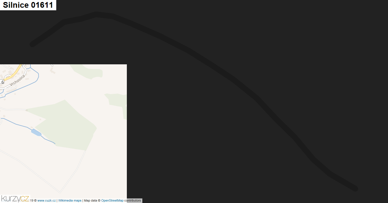 Silnice 01611 - mapa Silnice 01611