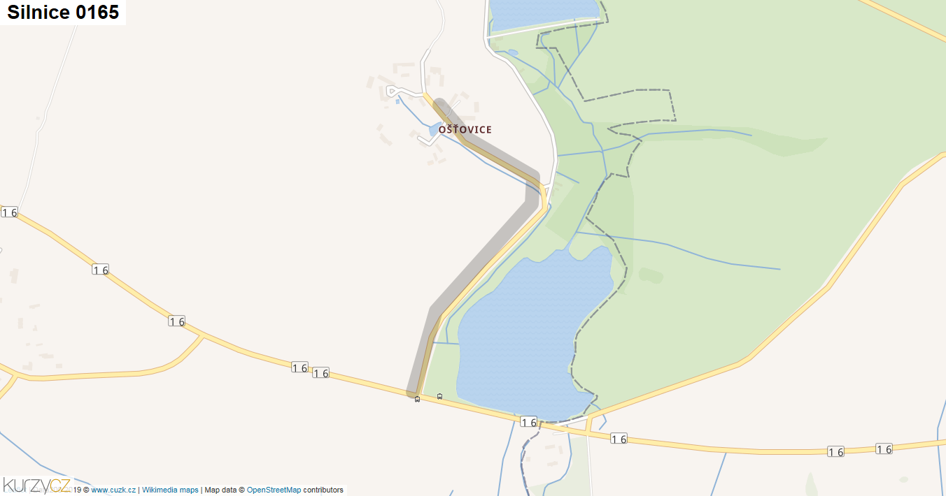 Silnice 0165 - mapa Silnice 0165