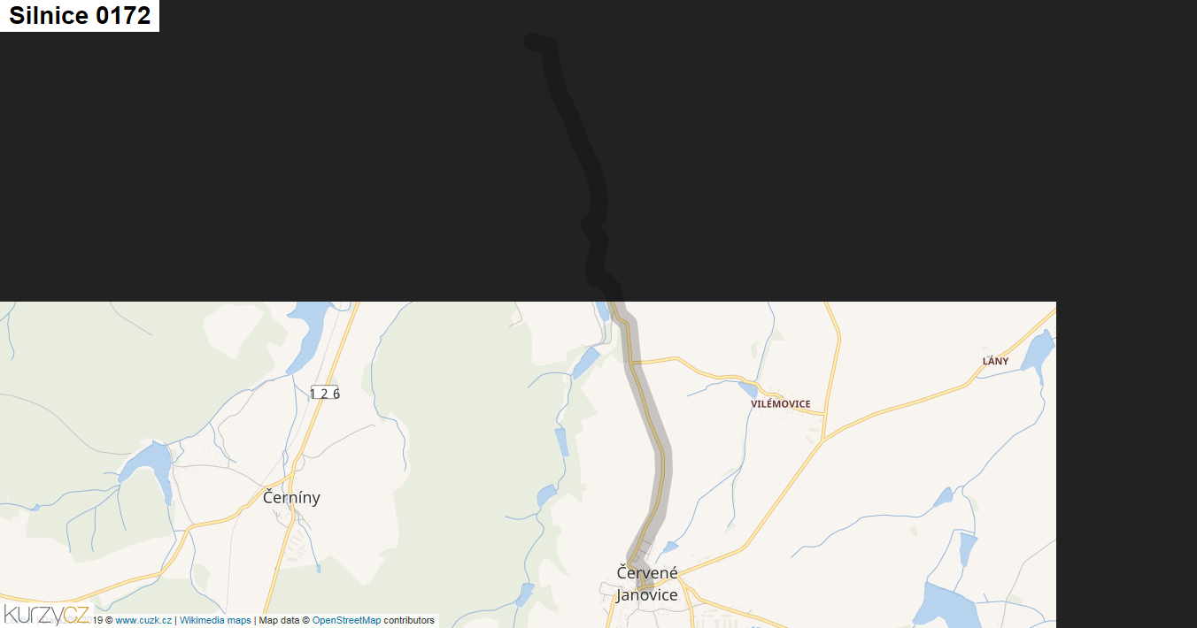 Silnice 0172 - mapa Silnice 0172
