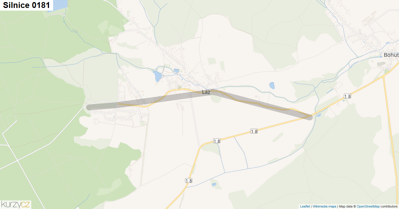 Silnice 0181 - mapa Silnice 0181