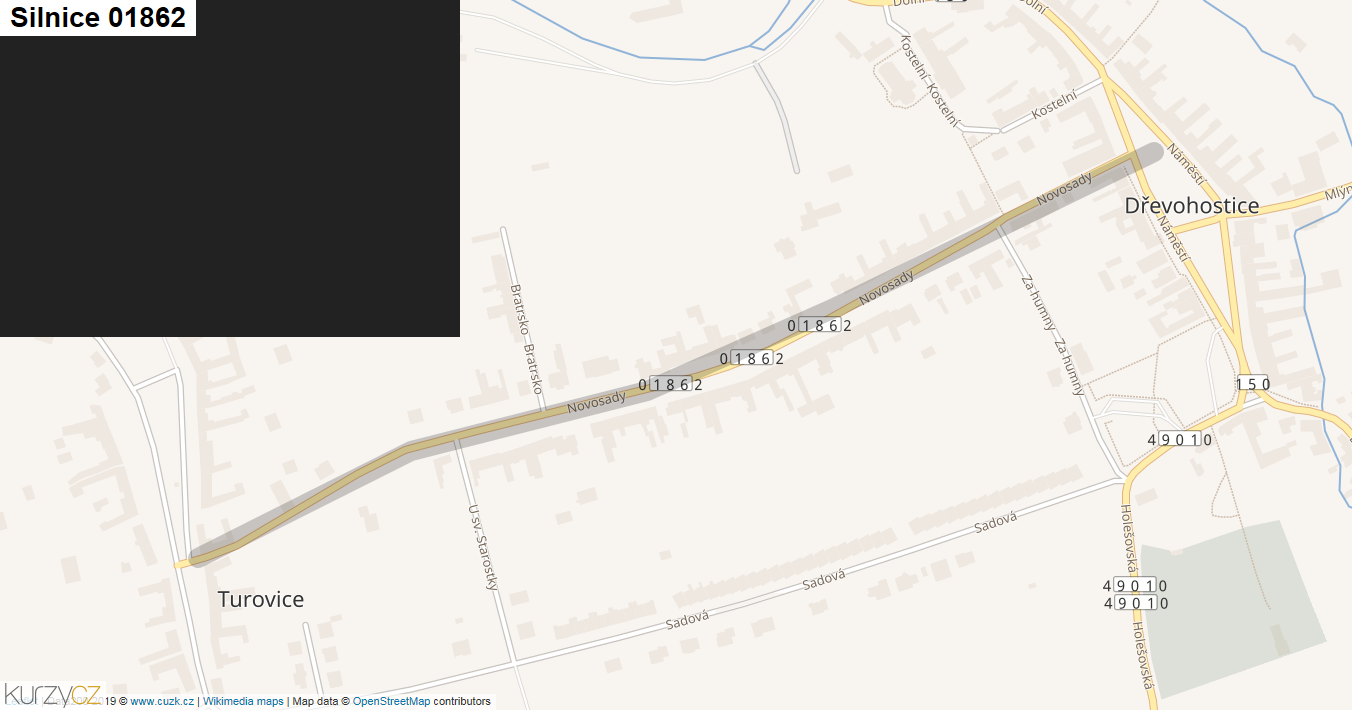 Silnice 01862 - mapa Silnice 01862