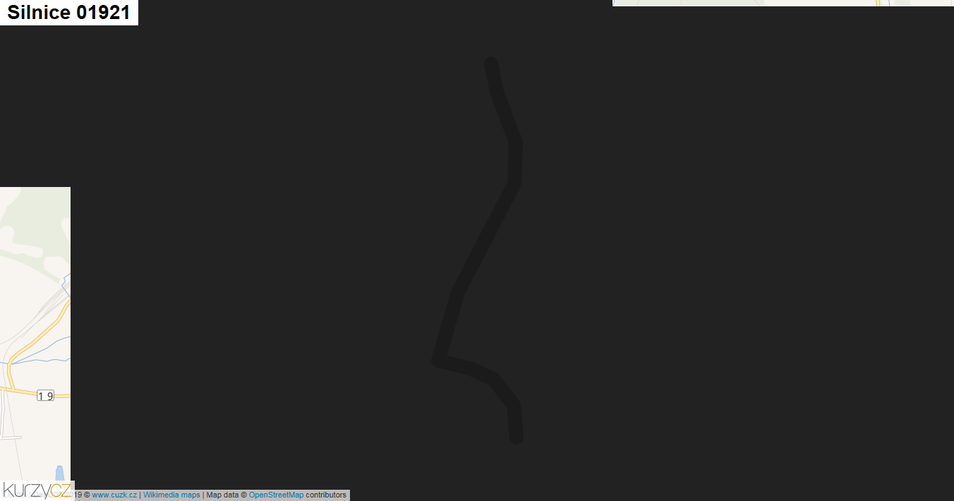 Silnice 01921 - mapa Silnice 01921