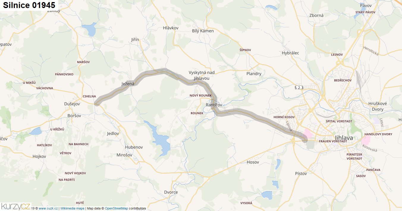 Silnice 01945 - mapa Silnice 01945