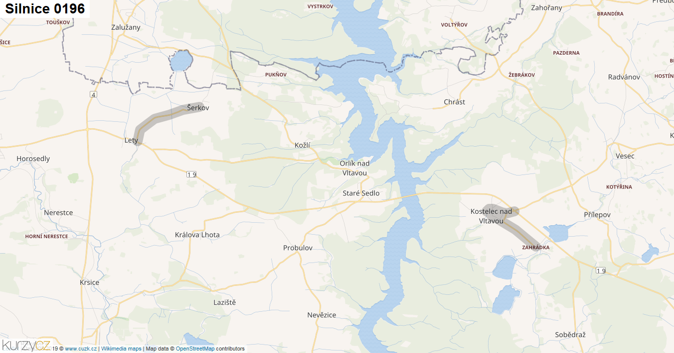 Silnice 0196 - mapa Silnice 0196